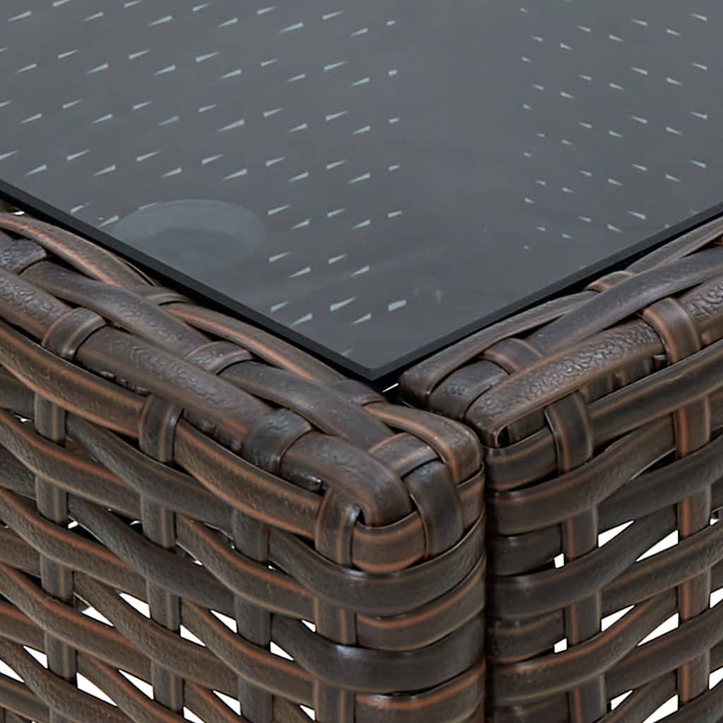 vidaXL Garden Table 40x40x45 cm Poly Rattan Brown