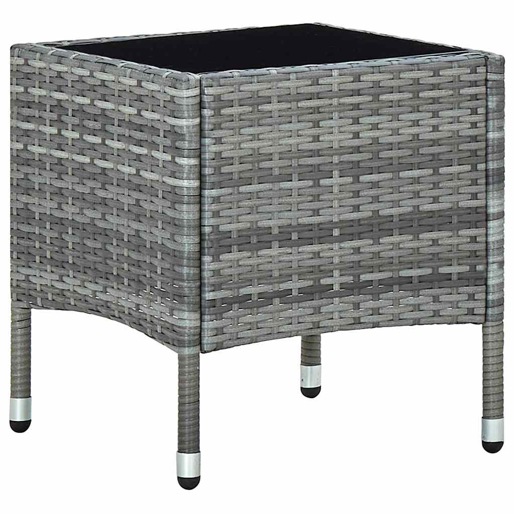 vidaXL Garden Table 40x40x45 cm Poly Rattan Brown