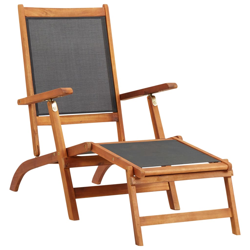 vidaXL Terrasstoelen 2 st massief acaciahout en textileen
