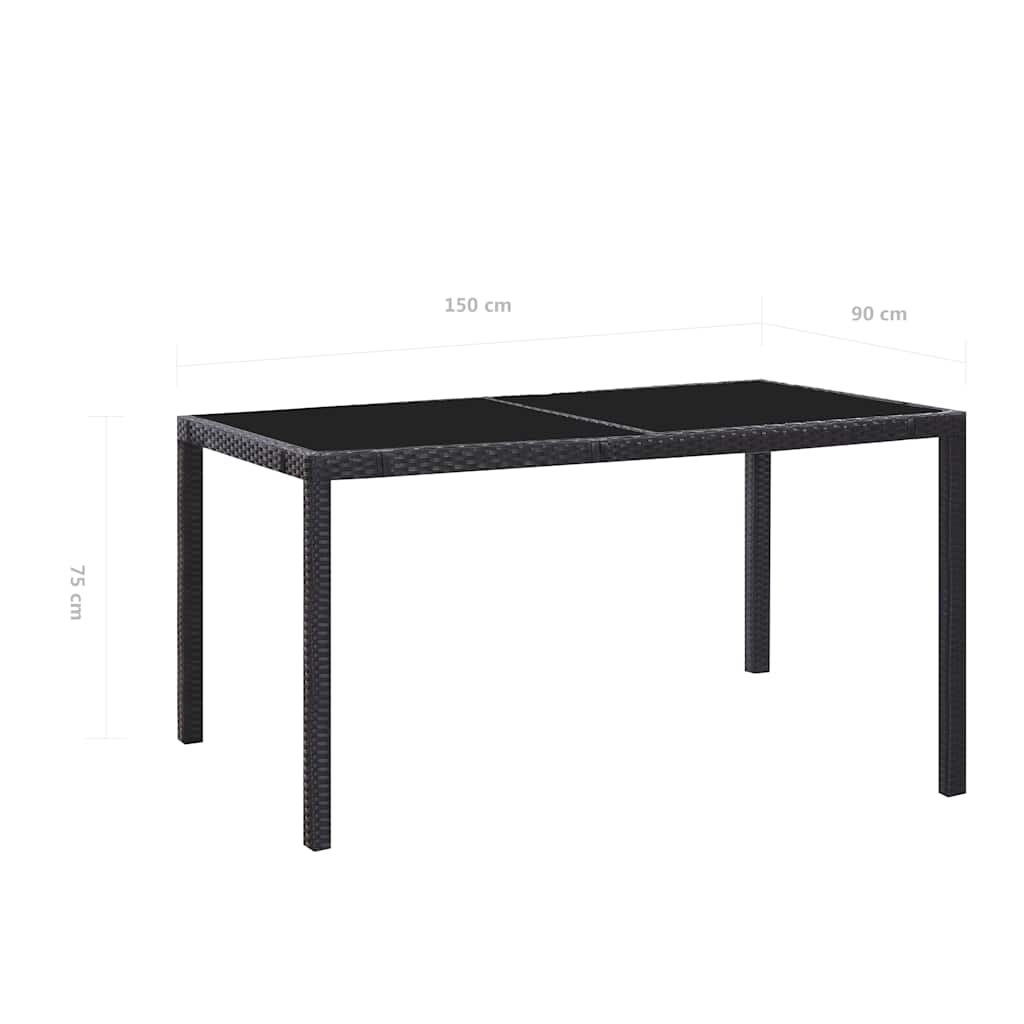 vidaXL 9-delige Tuinset poly rattan zwart