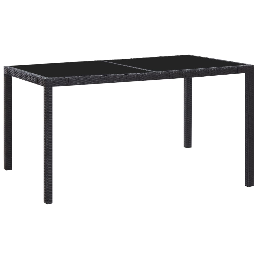 vidaXL 9-delige Tuinset poly rattan zwart