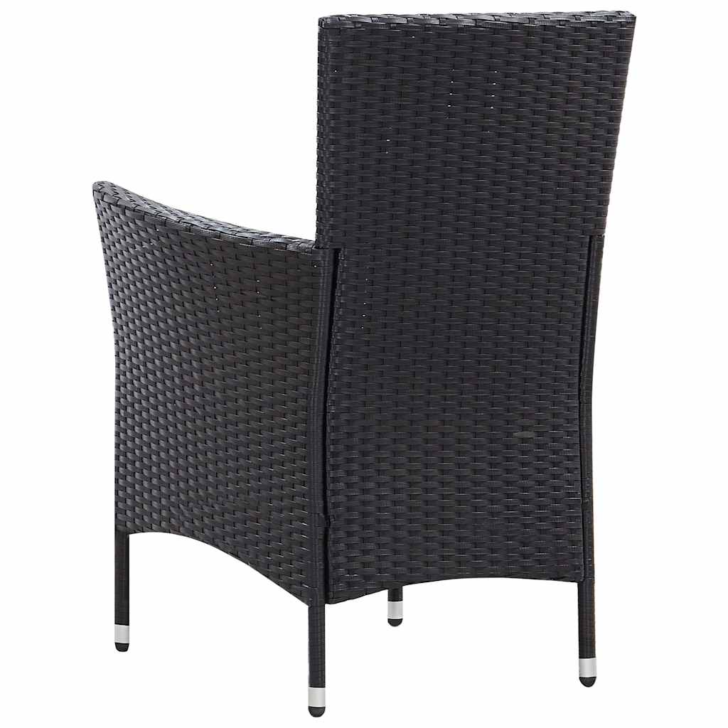 vidaXL 9-delige Tuinset poly rattan zwart