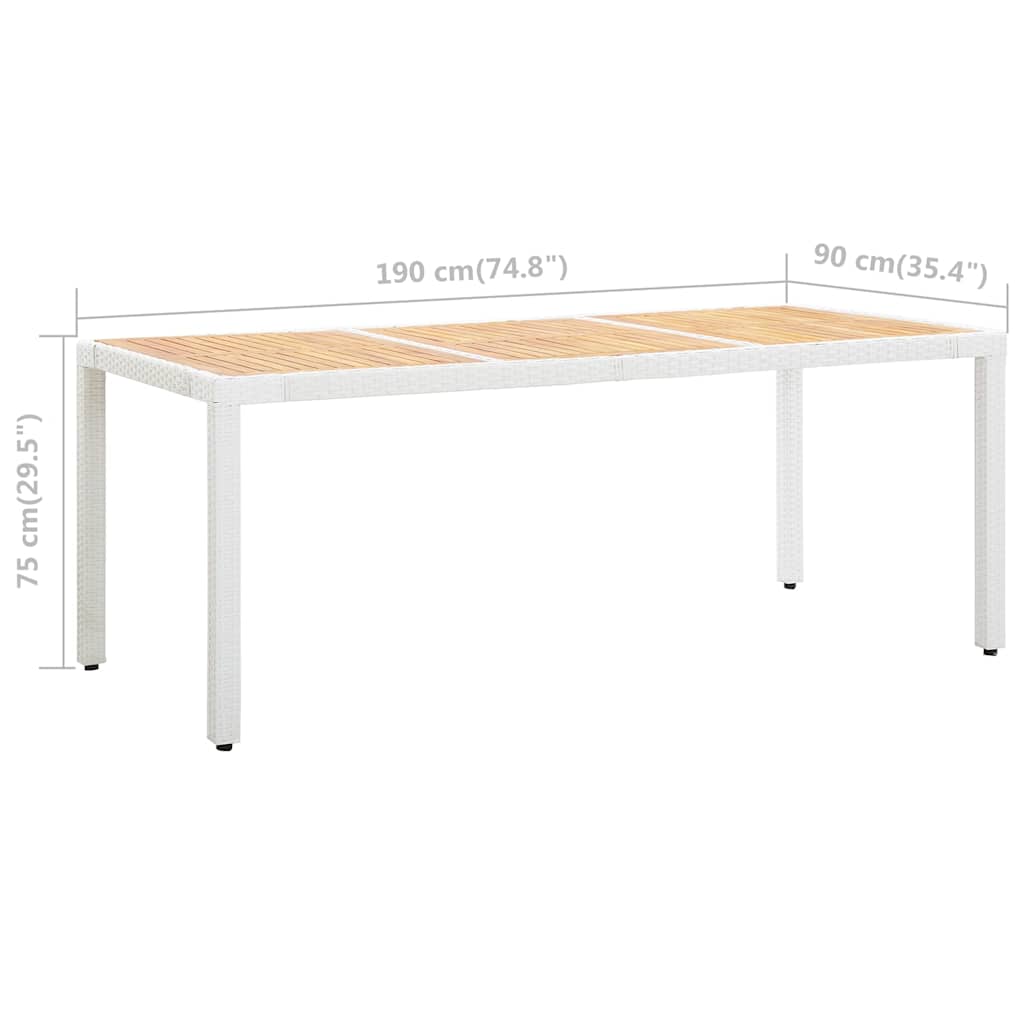vidaXL 9-delige Tuinset poly rattan wit