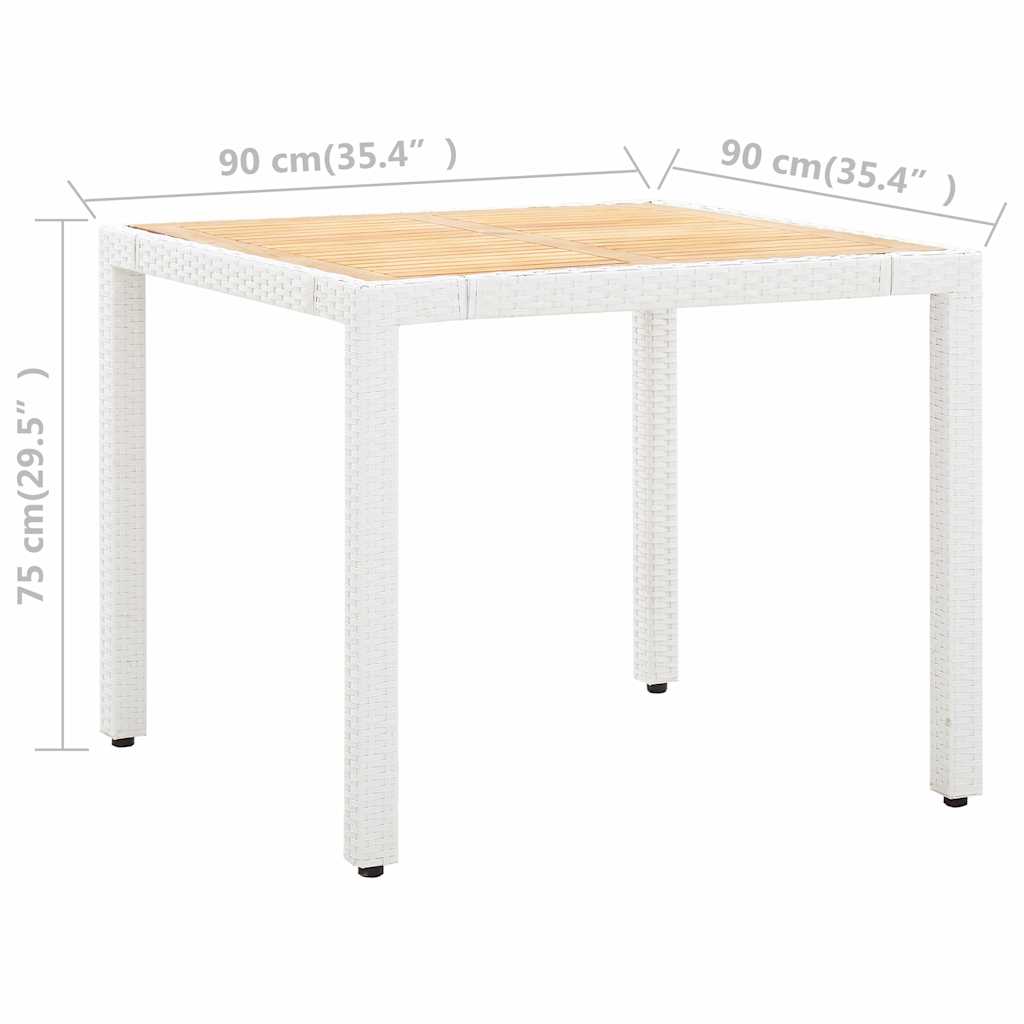 vidaXL 7-Piece Garden Dining Set Poly Rattan White