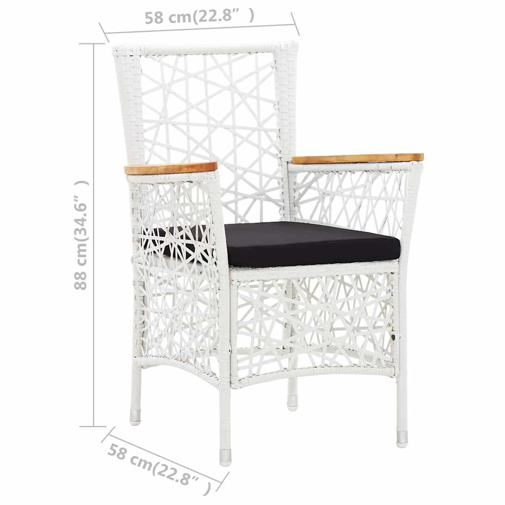 vidaXL 7-Piece Garden Dining Set Poly Rattan White