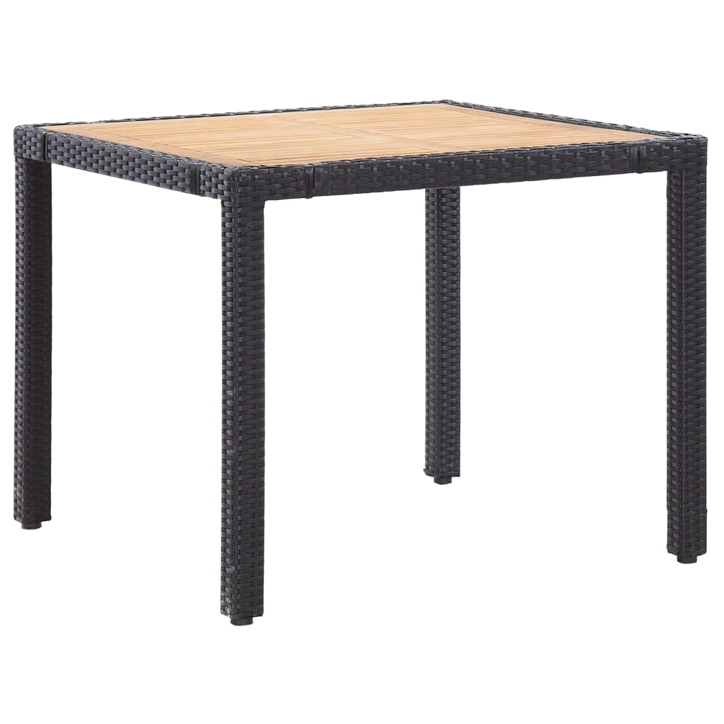 vidaXL 7-delige Tuinset met kussens poly rattan zwart