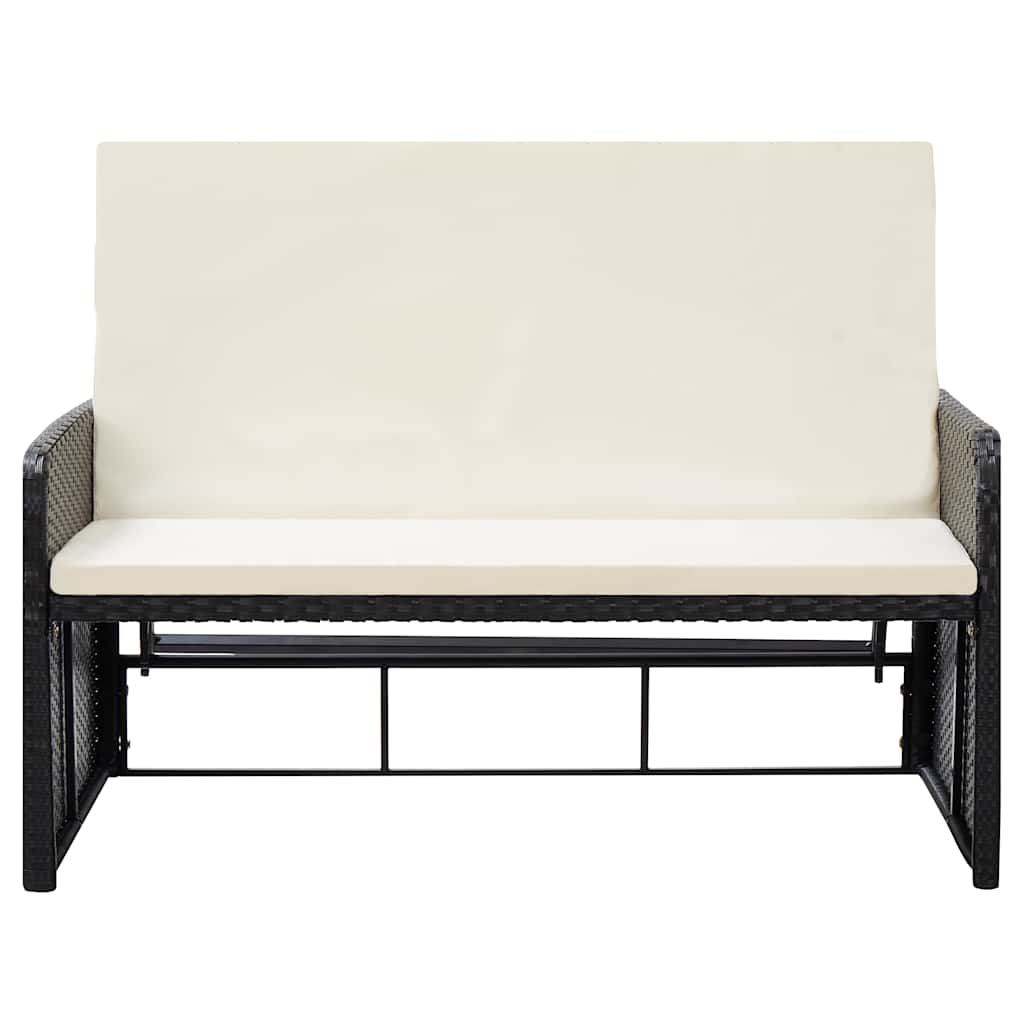 vidaXL 2-delige Loungeset met kussens poly rattan zwart