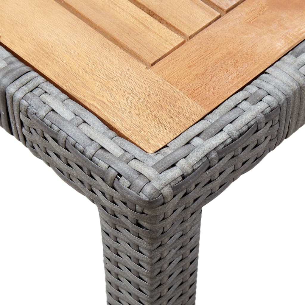 vidaXL 3-Piece Garden Lounge Set with Cushions Poly Rattan Grey