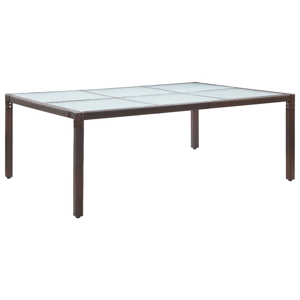 vidaXL Garden Table 200x150x74 cm Poly Rattan Brown