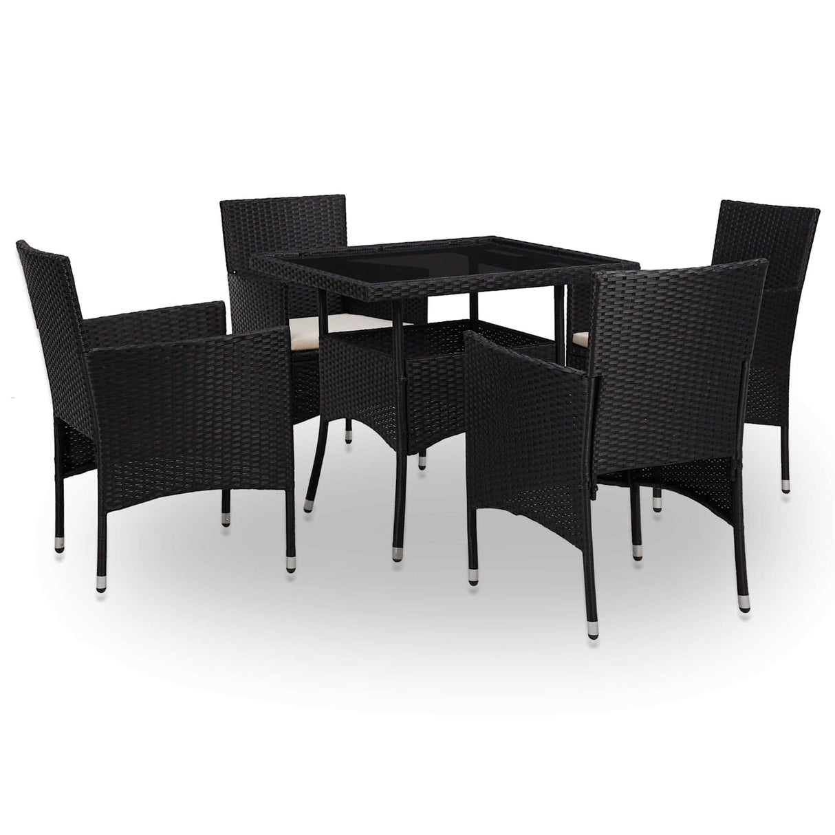 vidaXL Meubelset 5 pcs Zwart