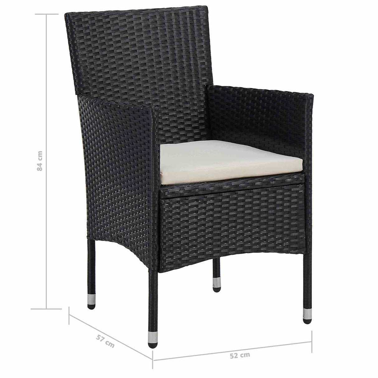 vidaXL Meubelset 5 pcs Zwart
