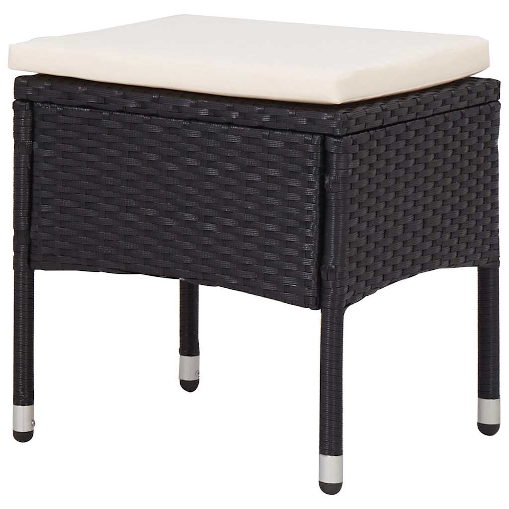 vidaXL 5-piece Garden Dining Set Poly Rattan and Glass Black