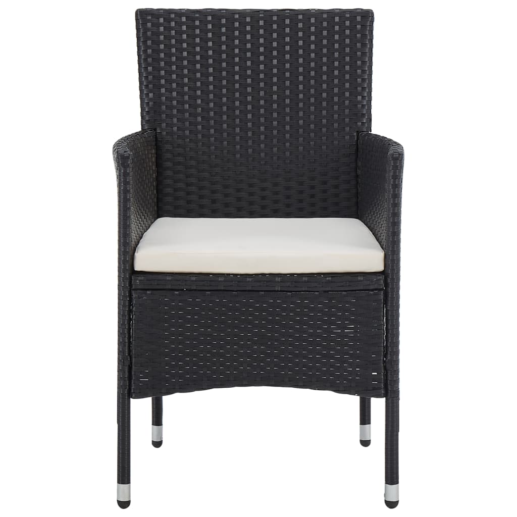 vidaXL 5-piece Garden Dining Set Poly Rattan and Glass Black
