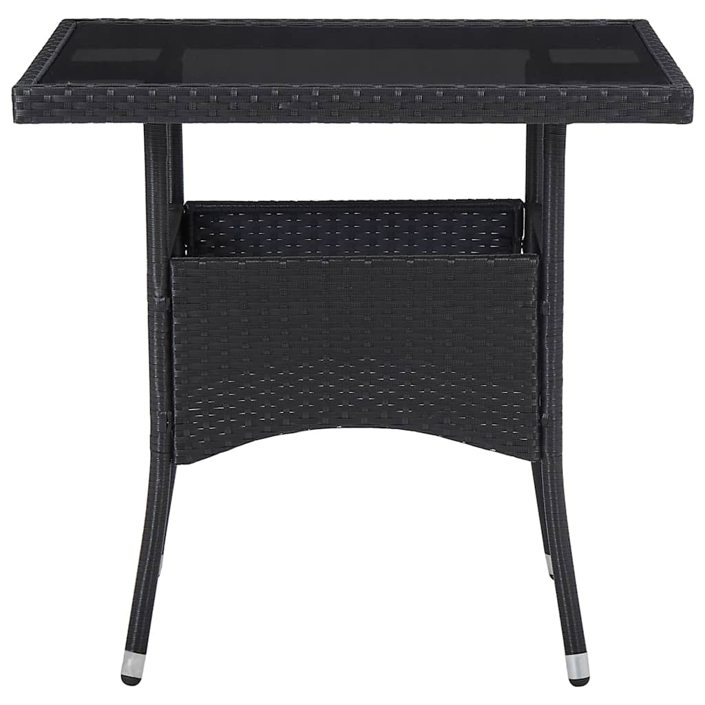 vidaXL 5-piece Garden Dining Set Poly Rattan and Glass Black
