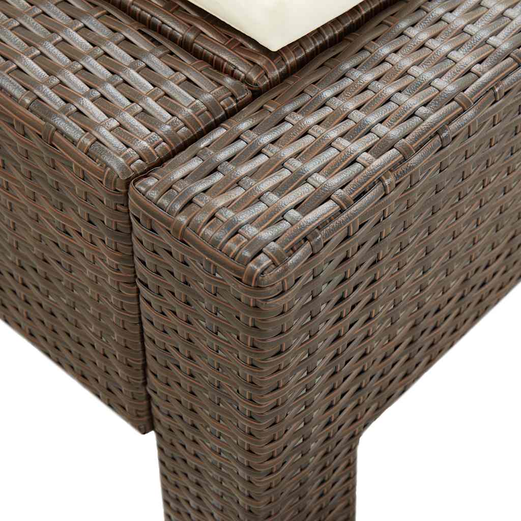 vidaXL Ligbed met kussen 2-persoons poly rattan zwart