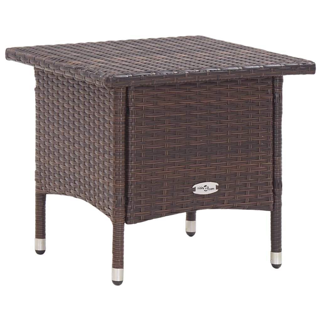 vidaXL Coffee Table 50x50x47 cm Poly Rattan Black