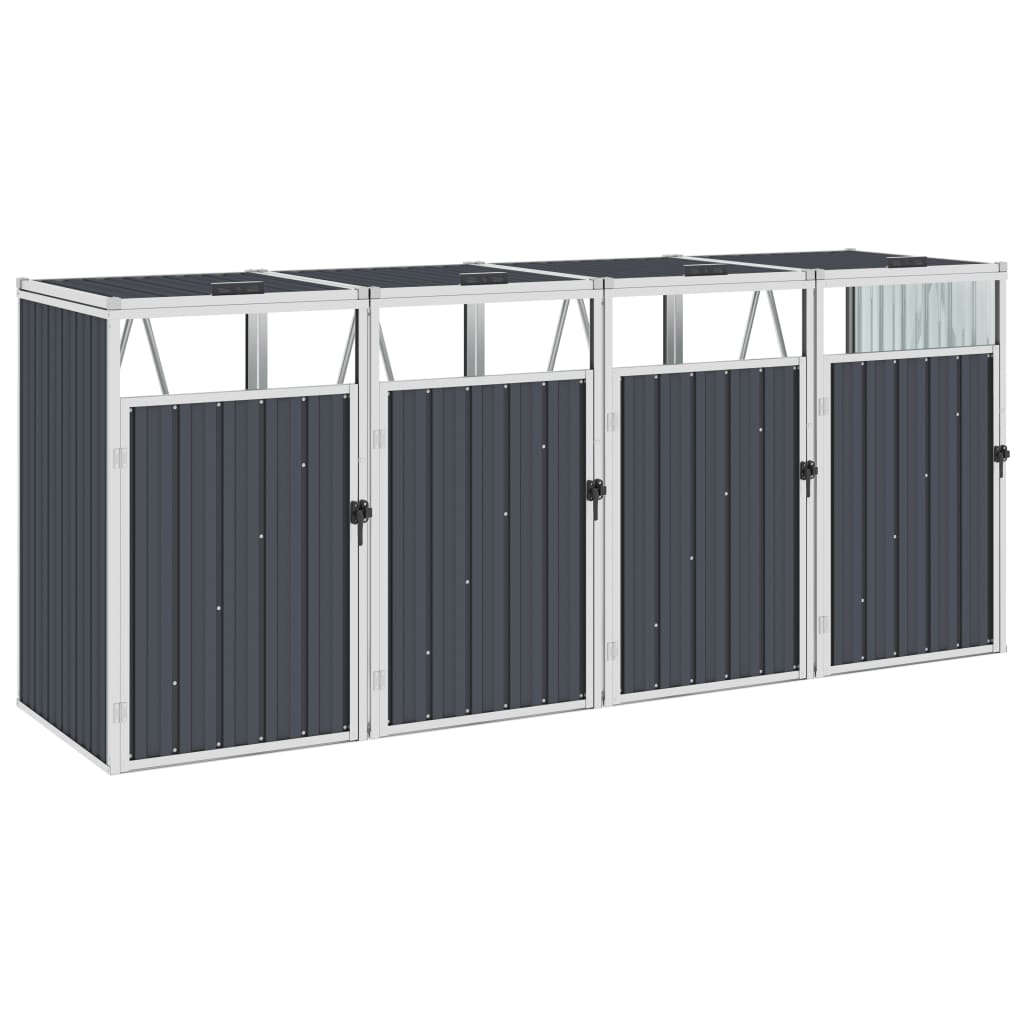 vidaXL Afvalbakberging 72x81x121 cm staal groen