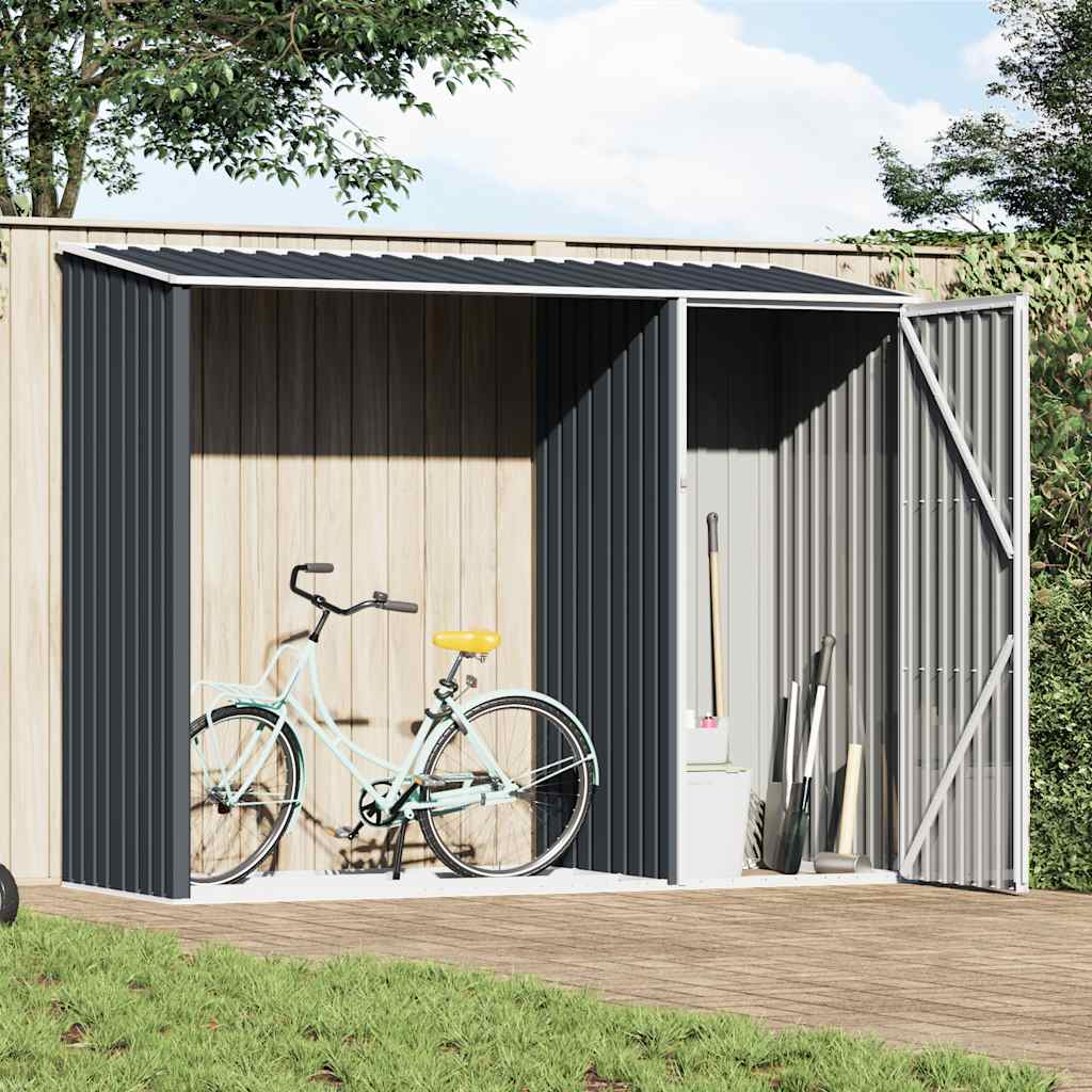 vidaXL Brandhoutschuur 245x98x159 cm gegalvaniseerd staal groen