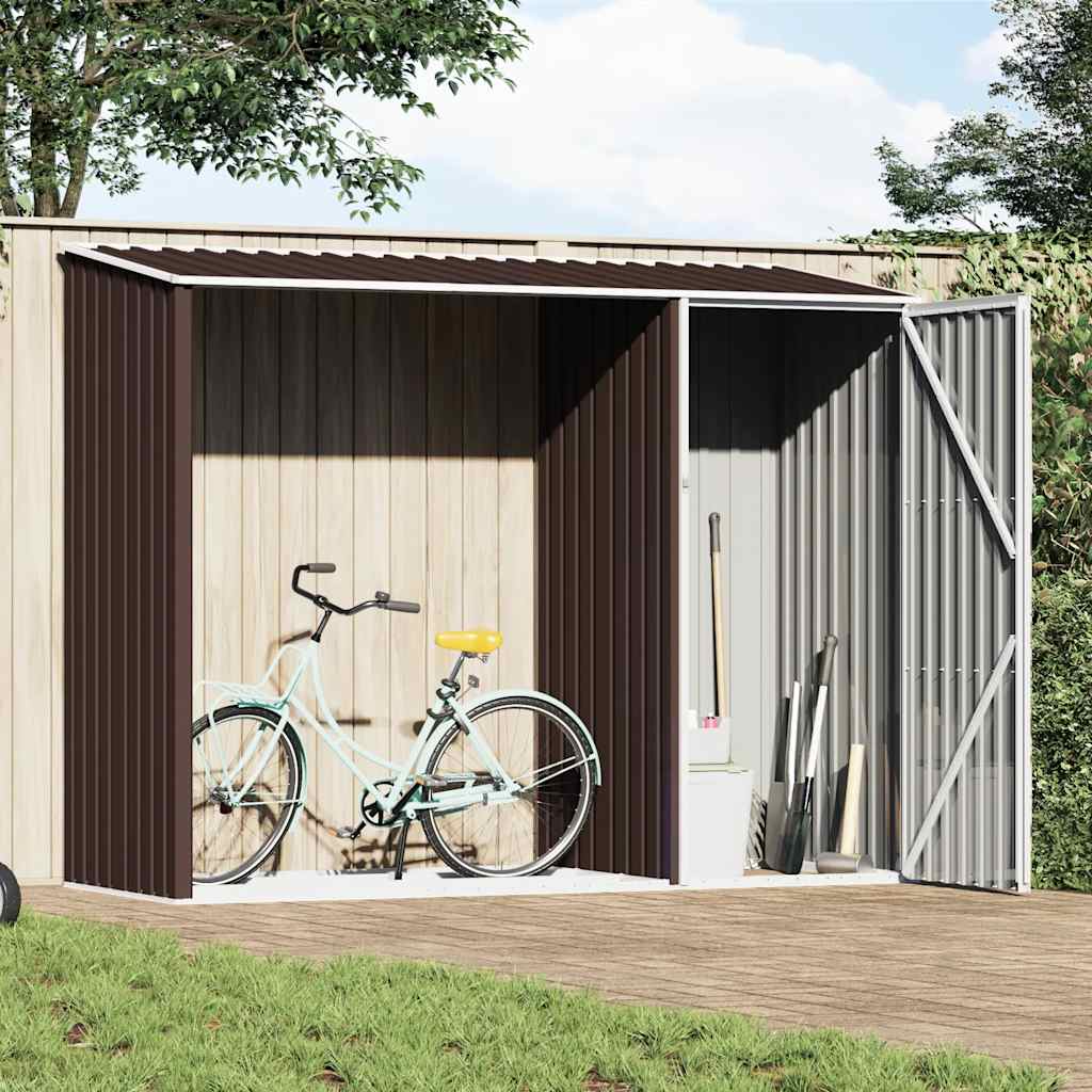 vidaXL Brandhoutschuur 245x98x159 cm gegalvaniseerd staal groen