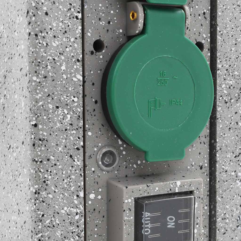 vidaXL Garden Power Socket Rock-Look 4-Way 16x16x29.5 cm Grey