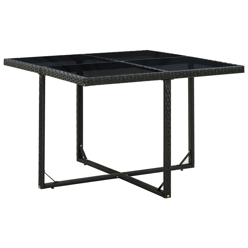vidaXL 5-delige Tuinset met kussens poly rattan zwart
