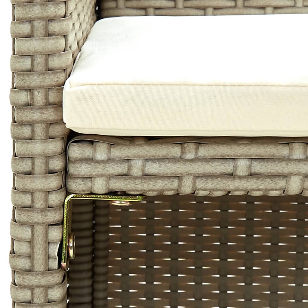 vidaXL Tuinbank 2-zits met kussens poly rattan zwart