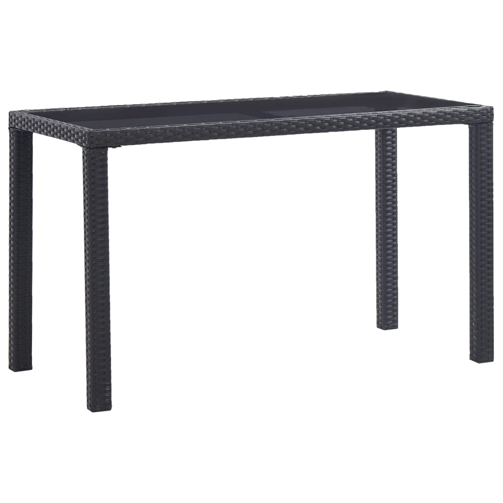 vidaXL Tuintafel 123x60x74 cm poly rattan zwart