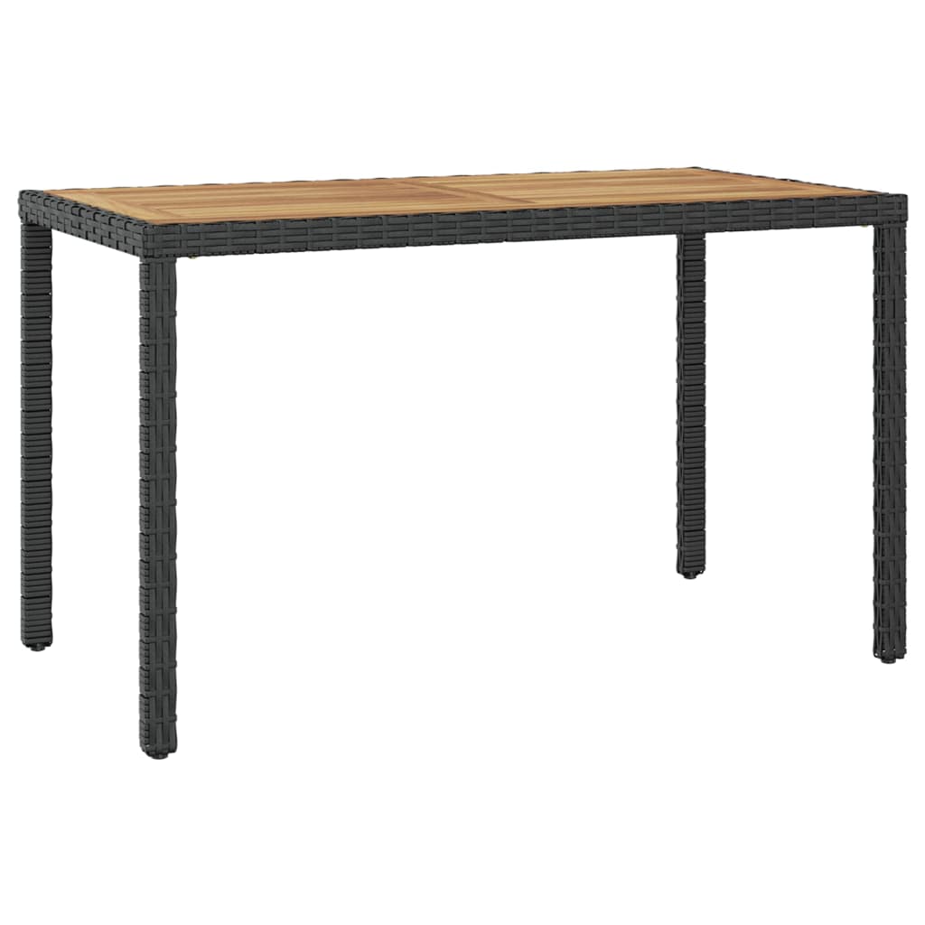 vidaXL Tuintafel 123x60x74 cm poly rattan zwart