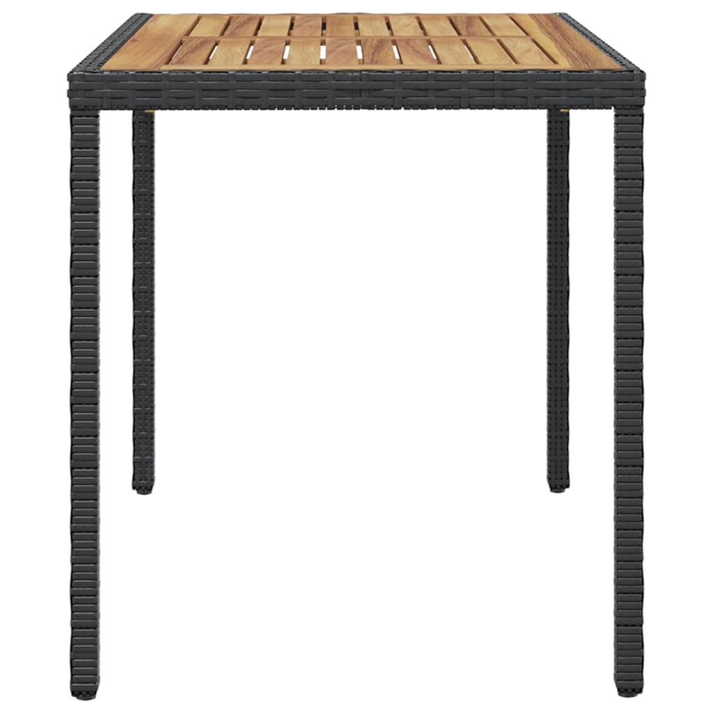 vidaXL Tuintafel 123x60x74 cm poly rattan zwart