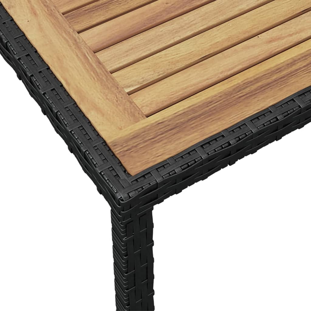 vidaXL Tuintafel 123x60x74 cm poly rattan zwart