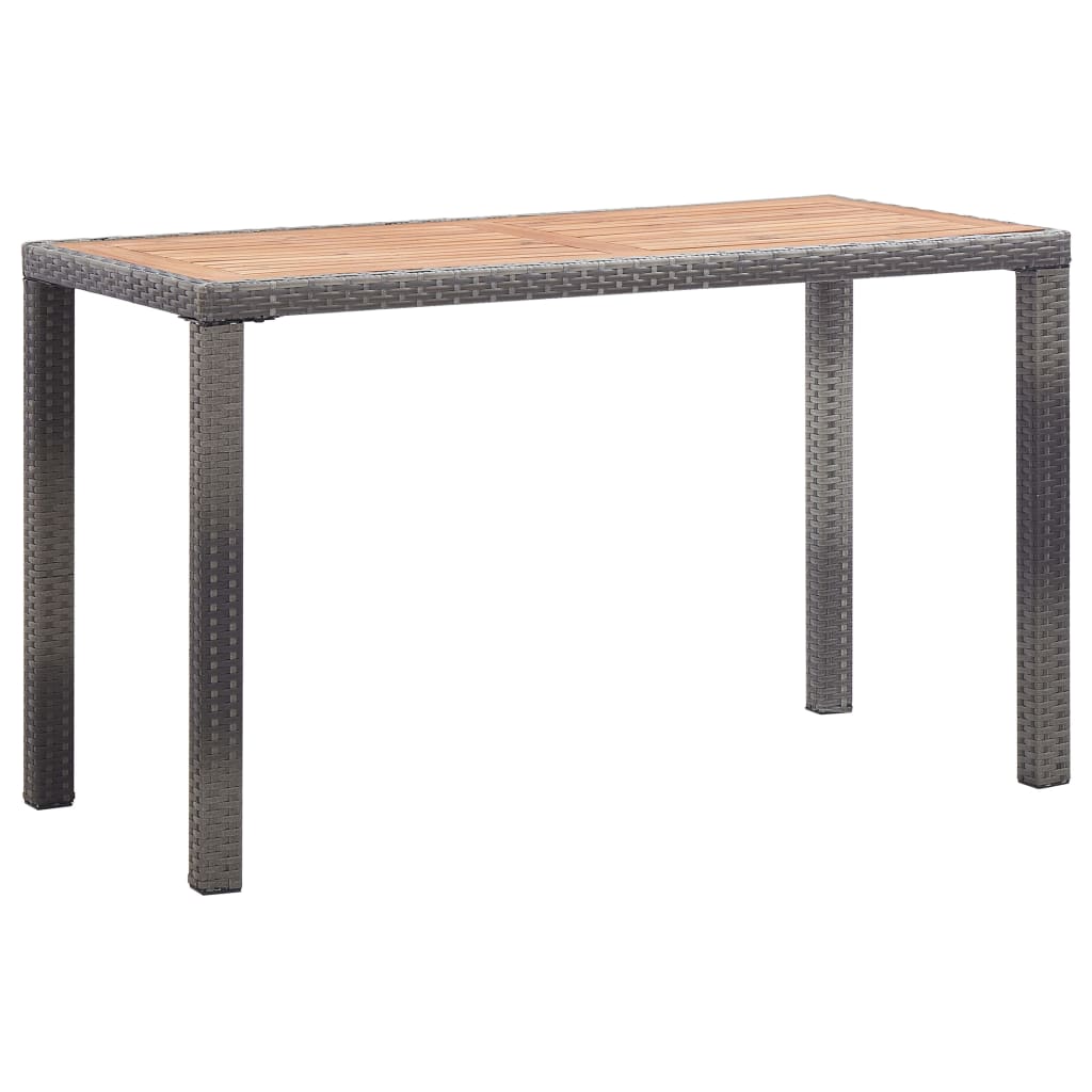 vidaXL Tuintafel 123x60x74 cm poly rattan zwart