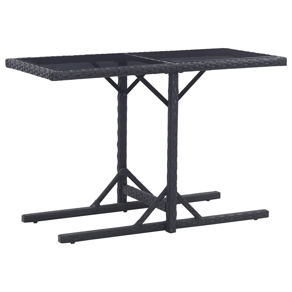 vidaXL Tuintafel massief acaciahout en poly rattan beige