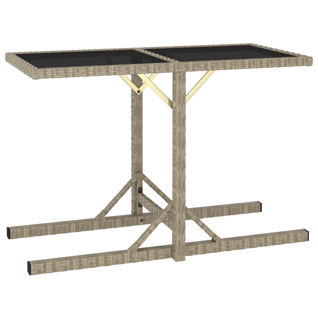 vidaXL Tuintafel massief acaciahout en poly rattan beige