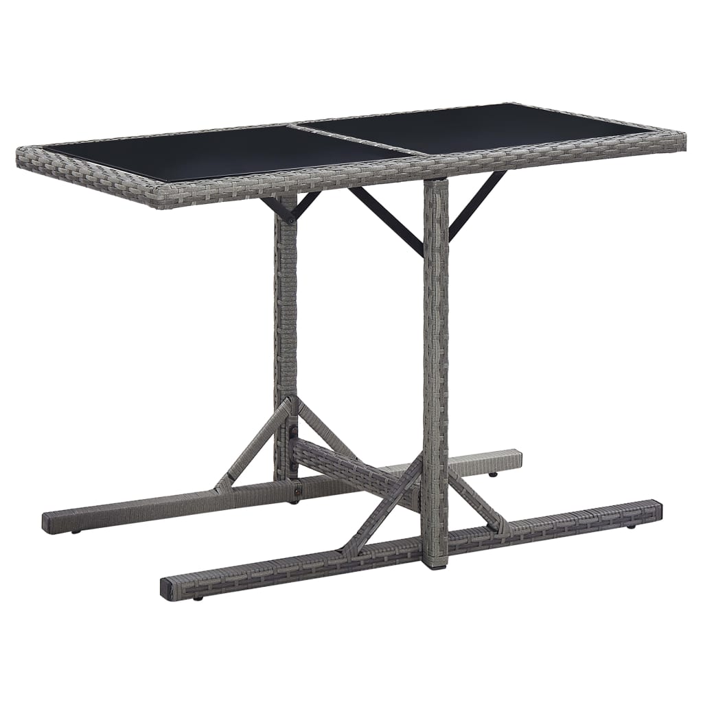 vidaXL Tuintafel massief acaciahout en poly rattan beige