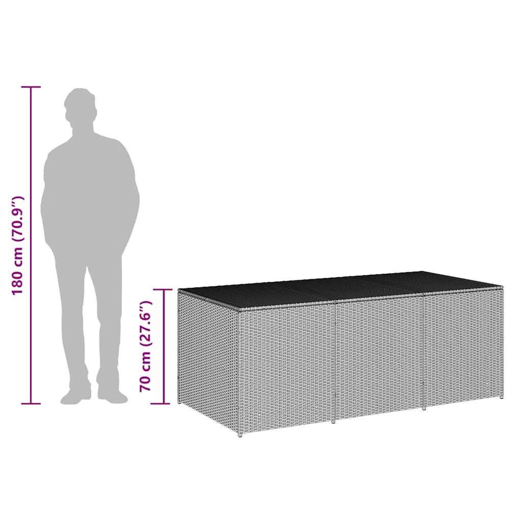 vidaXL Garden Storage Box 283 L Poly Rattan Black