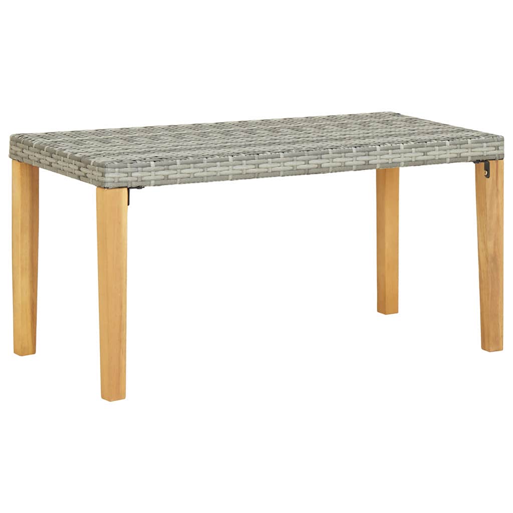 vidaXL Garden bench 120 cm poly rattan and solid acacia wood black