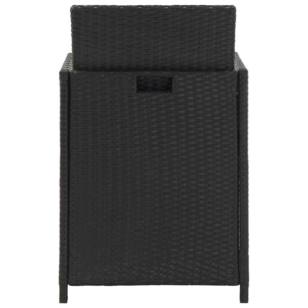 vidaXL 5-delige Tuinset met kussens poly rattan zwart