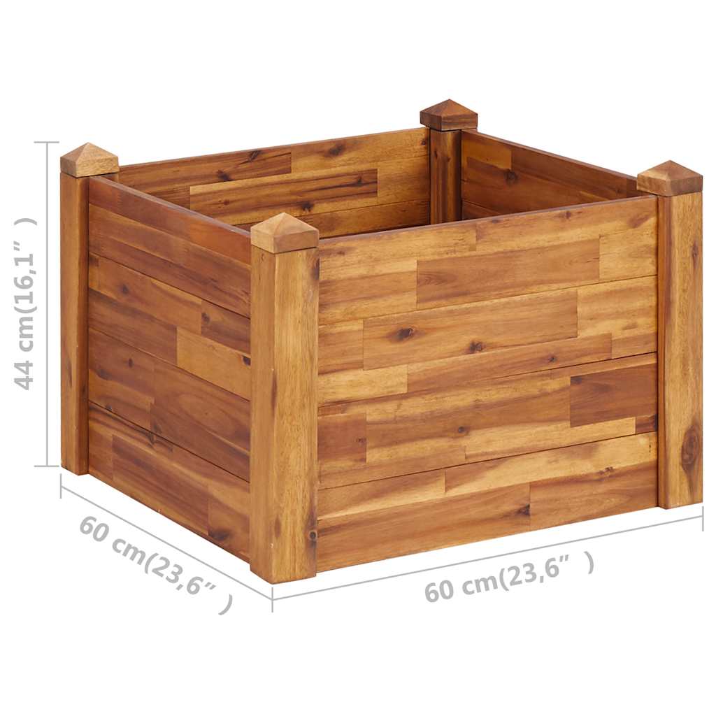 vidaXL Plantenbak verhoogd 60x60x44 cm massief acaciahout
