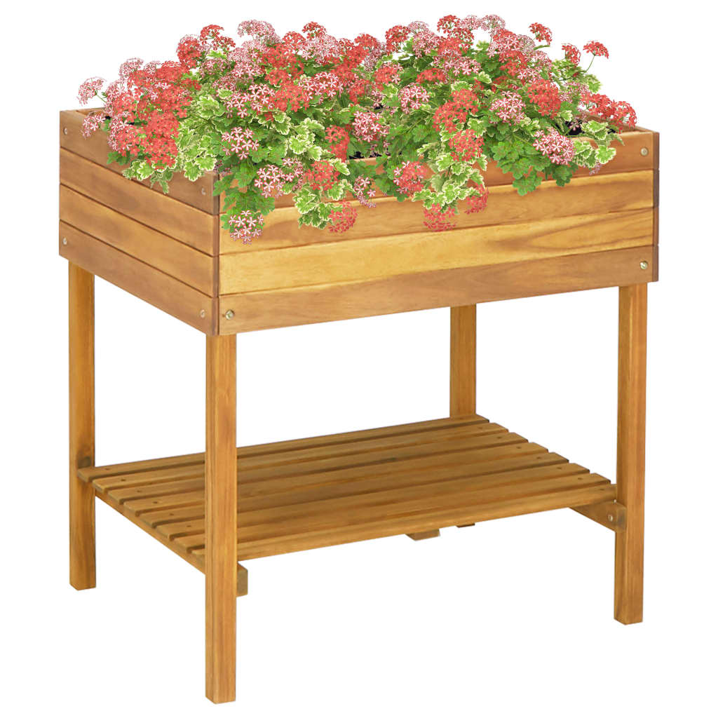 vidaXL Raised Planter 78.5x58.5x78.5 cm Solid Acacia Wood