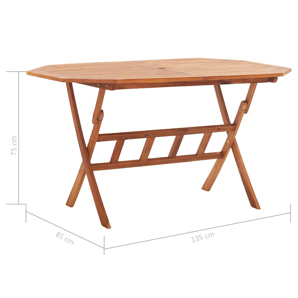 vidaXL Tuintafel inklapbaar Ø60x75 cm massief acaciahout