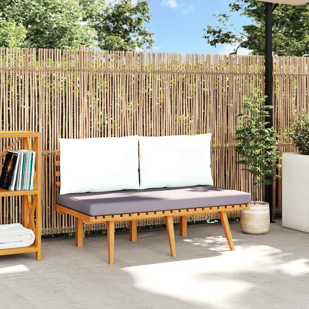 vidaXL Banquette de jardin à 2 boutons avec coussins en acacia massif