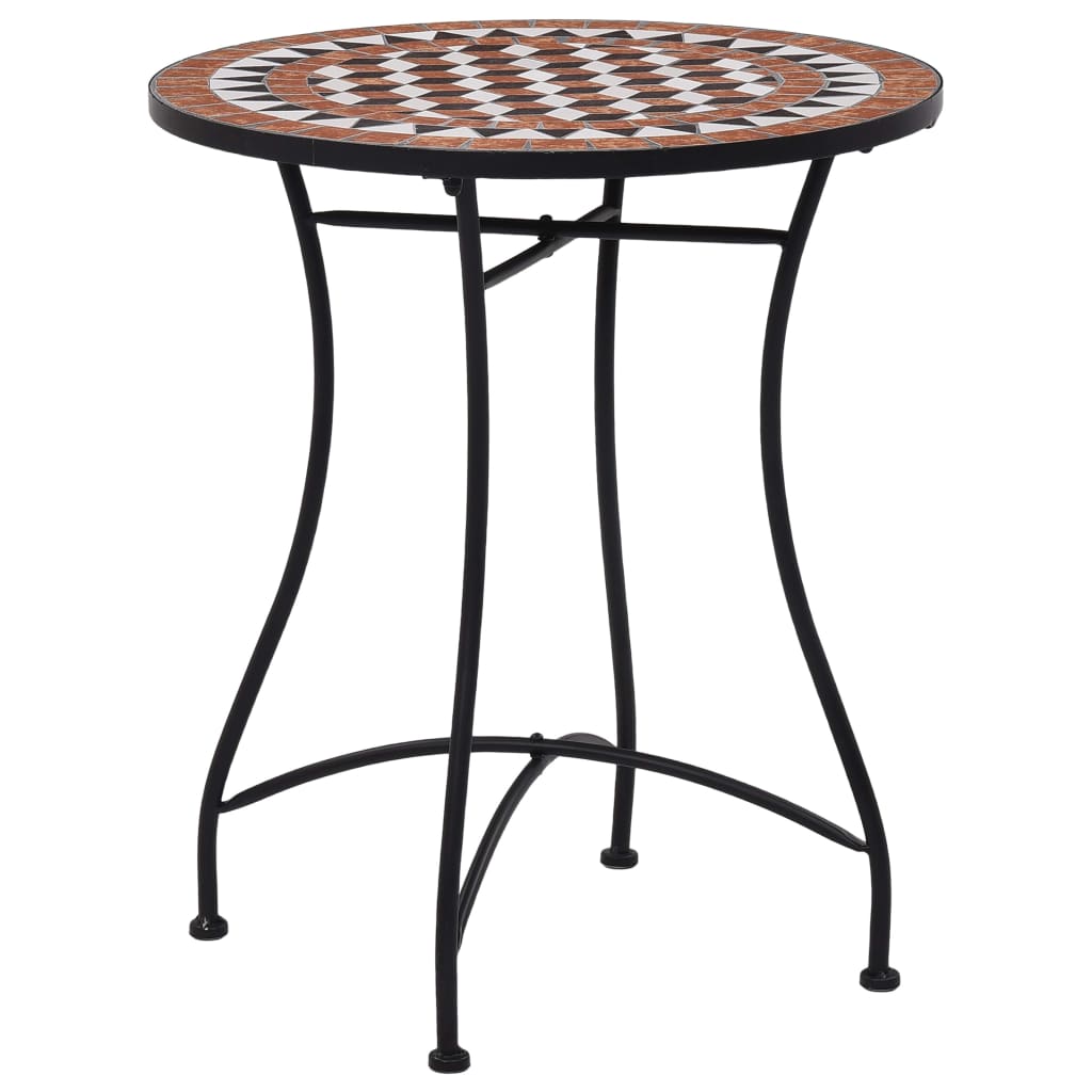 vidaXL Bistro Table mosaic 60 cm ceramic brown