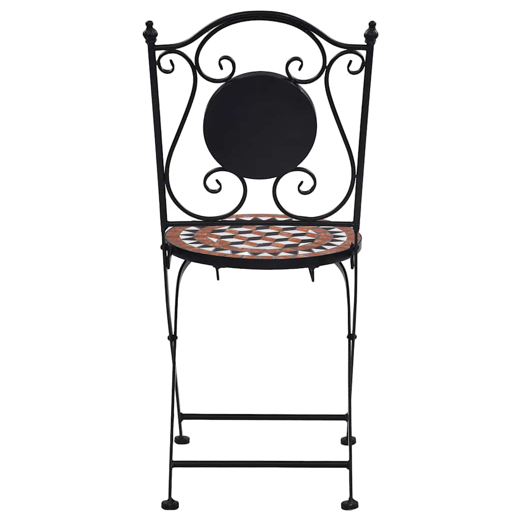 vidaXL Bistro Chairs mosaic 2 pcs ceramic brown