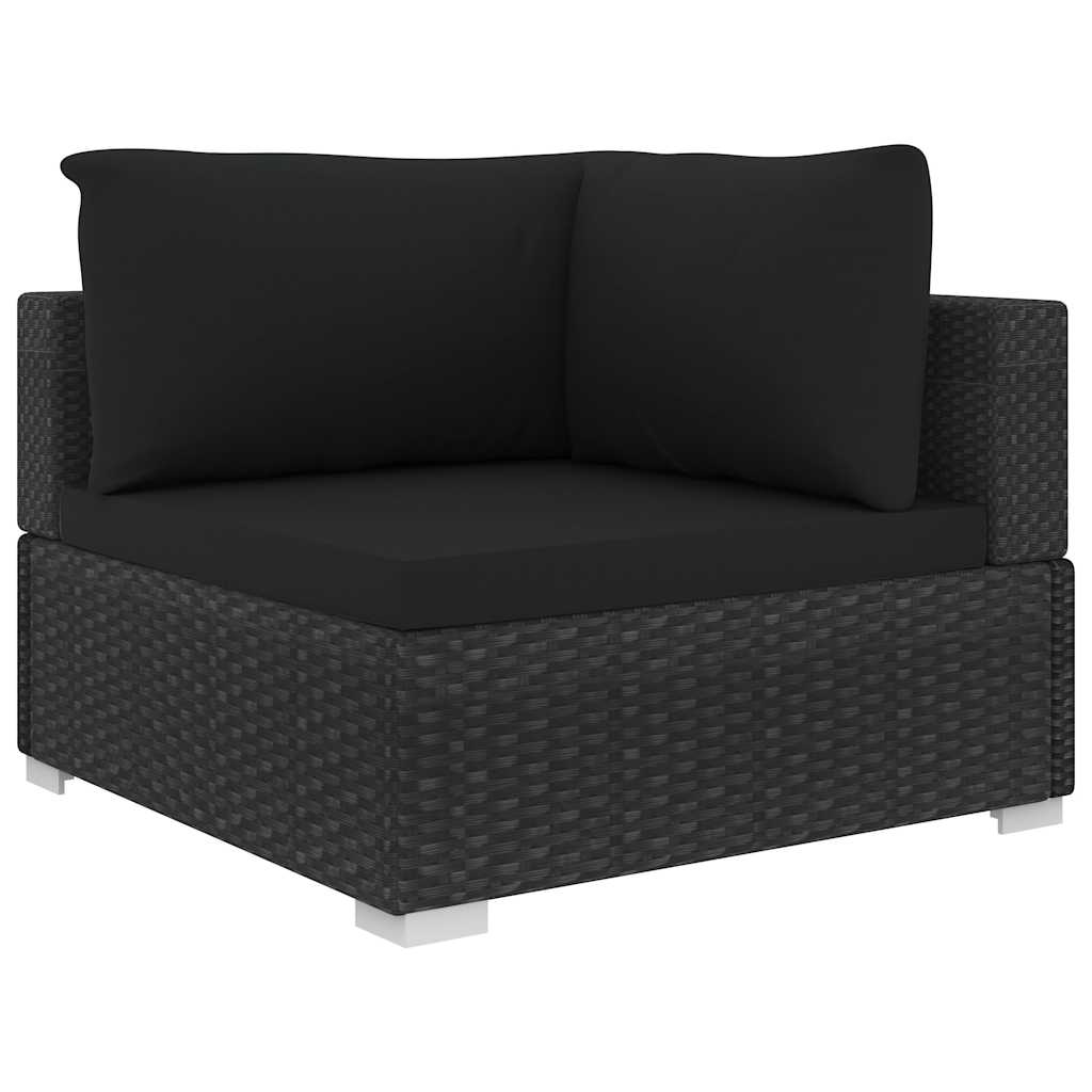 vidaXL 8-Piece Poly Rattan Lounge Set with Cushions Brown