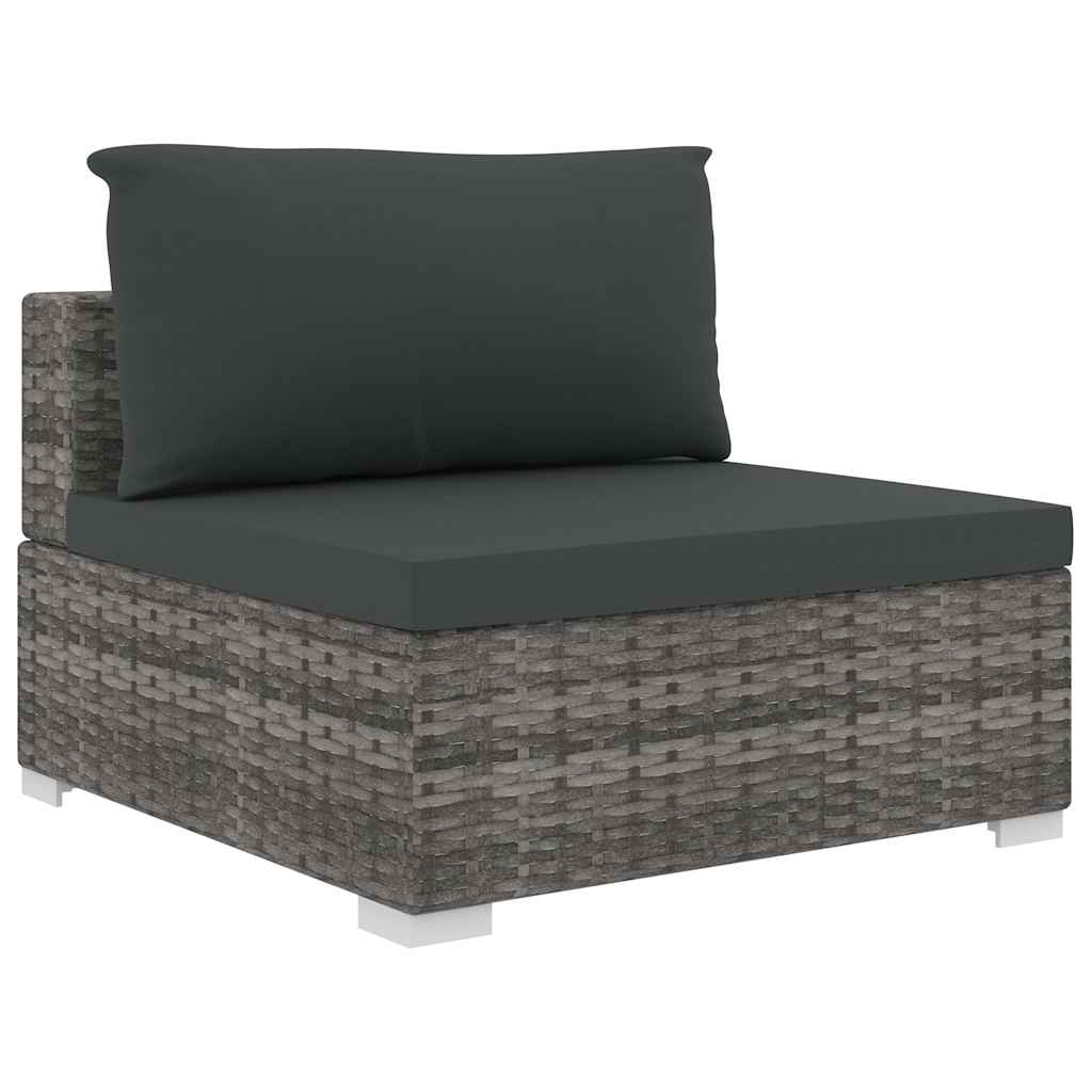 vidaXL 6-delige Loungeset met kussens poly rattan bruin