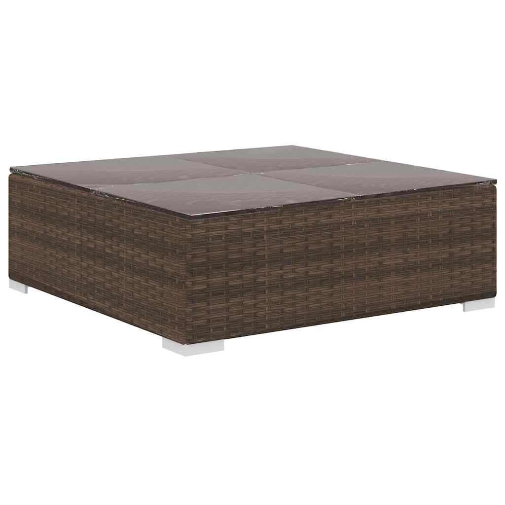 vidaXL 11-delige Loungeset met kussens poly rattan bruin