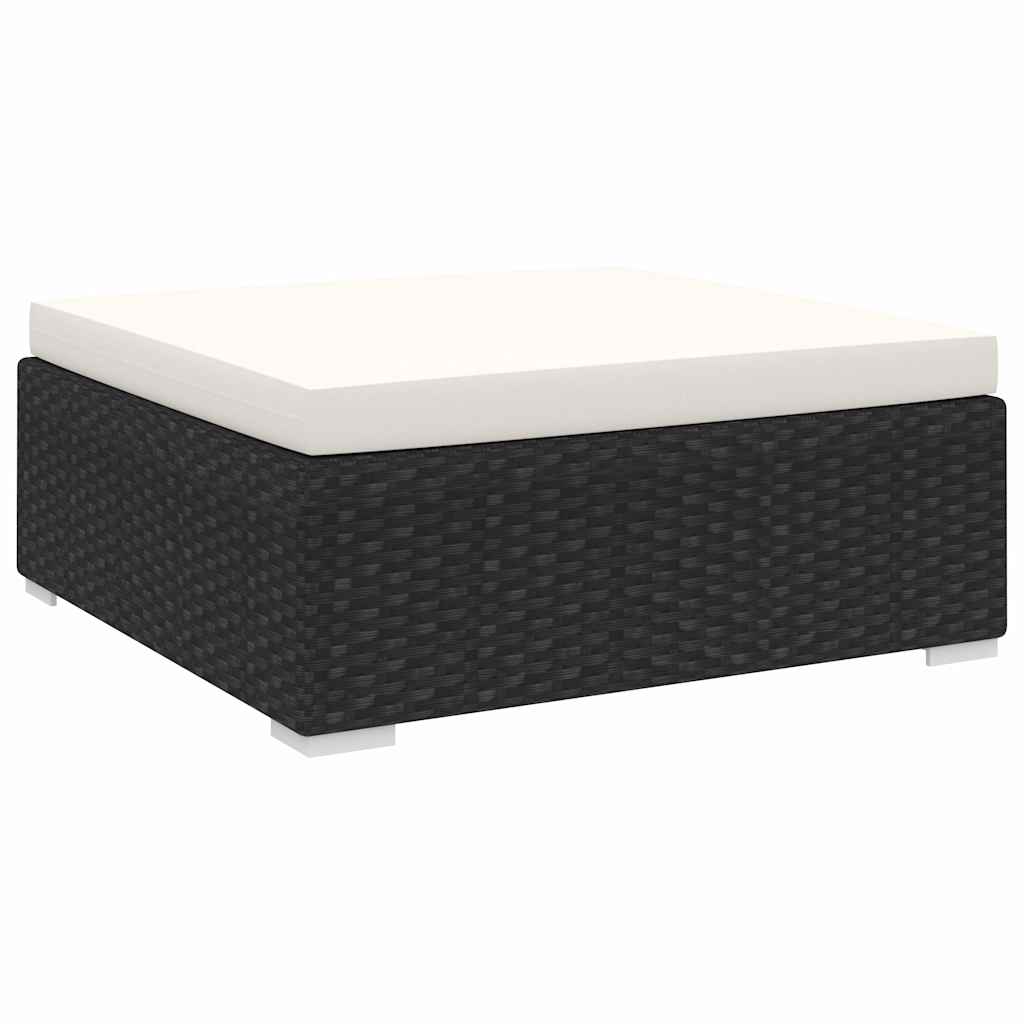 vidaXL Middenbank 1 st met kussens poly rattan bruin