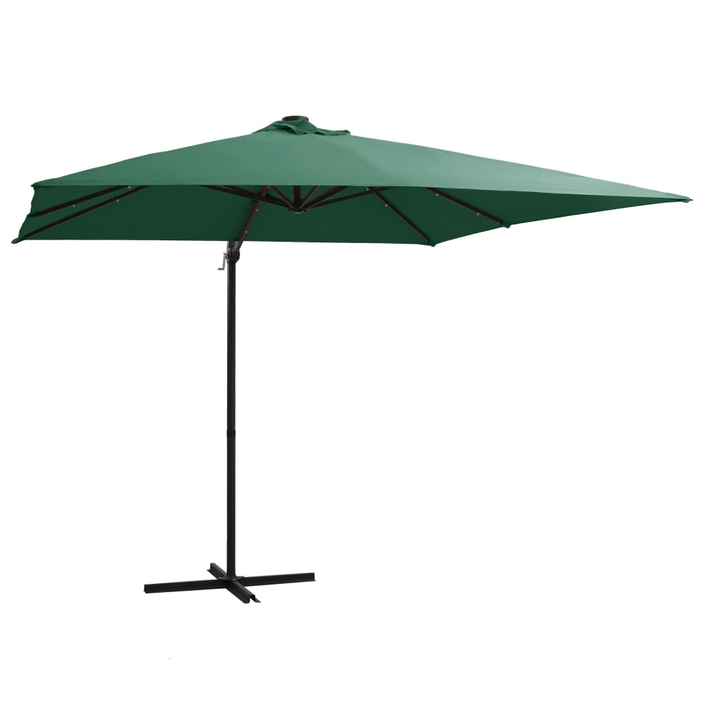 vidaXL Zweefparasol met LED-verlichting 250x250 cm bordeauxrood