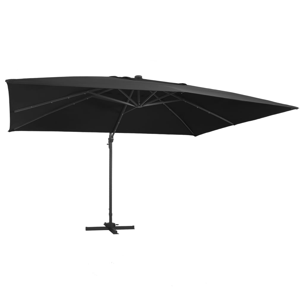 vidaXL Zweefparasol met LED-verlichting 400x300 cm bordeauxrood