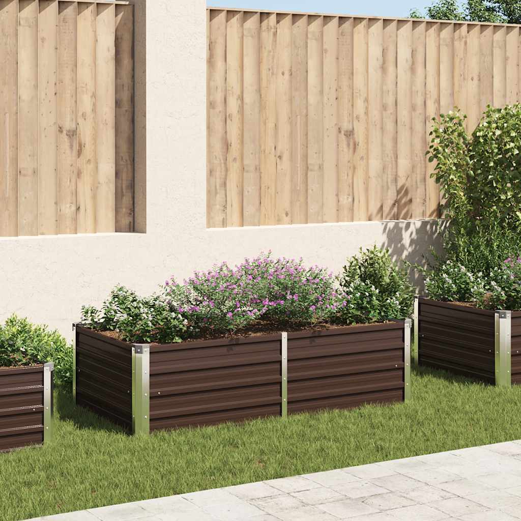vidaXL Plantenbak verhoogd 160x80x77 cm gegalvaniseerd staal bruin